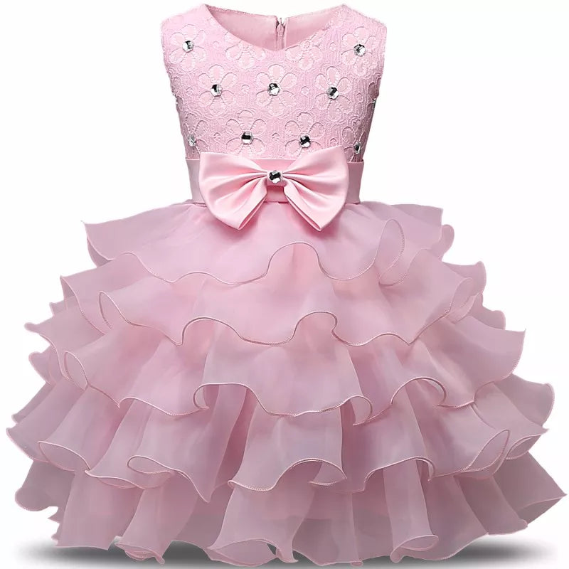 Vestido Infantil Festas Cristal Rosa - Sejakids