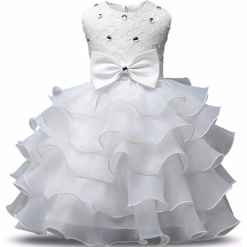 Vestido Infantil Festas Cristal Branco - Sejakids