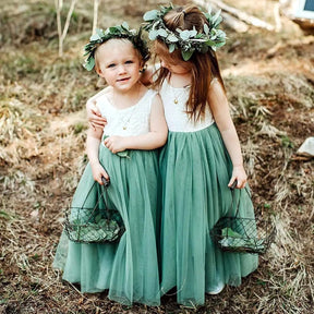 Vestido Infantil Renda Festas Verde - Sejakids