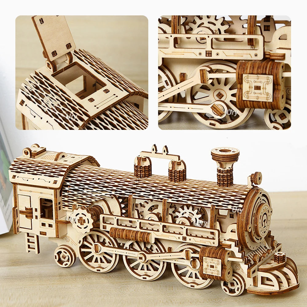 Quebra Cabeça de Madeira Locomotiva 3D