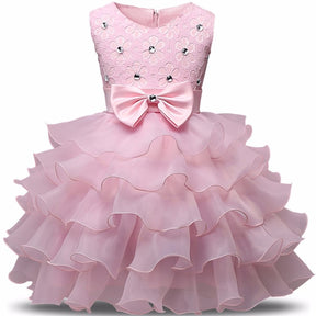 Vestido de Princesa Festas Rosa - Sejakids