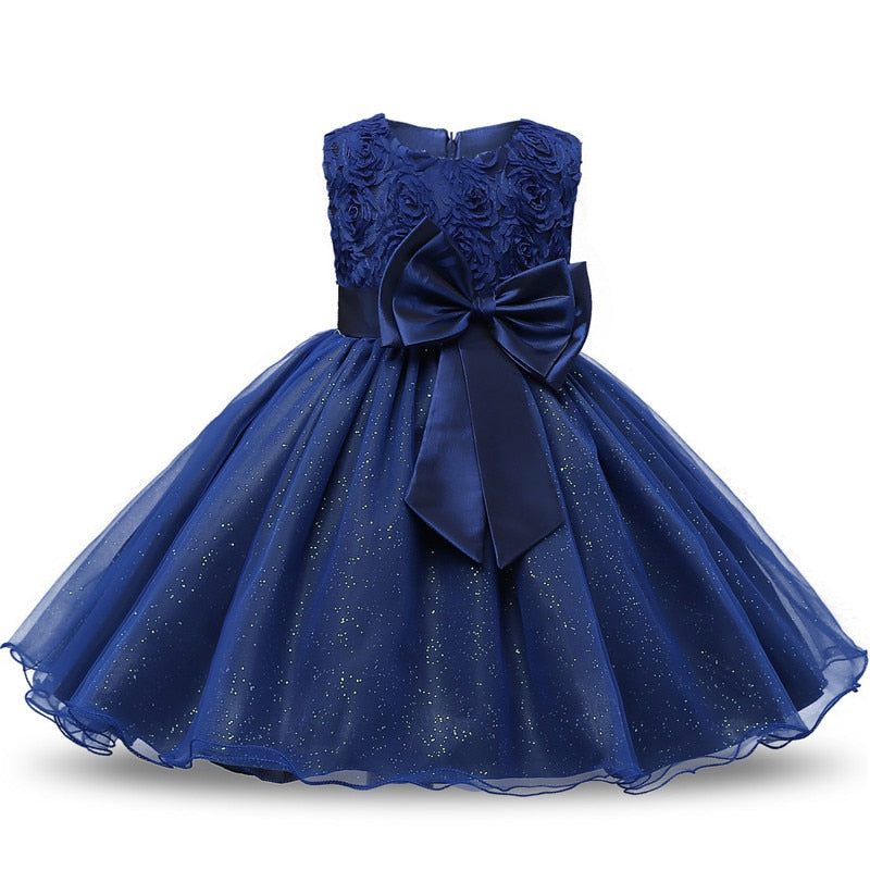 Vestido de Princesa Festas Azul Marinho - Sejakids